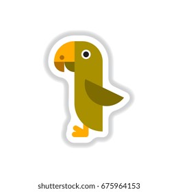 Vector illustration in paper sticker style parrot