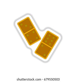 Vector illustration in paper sticker style Domino pieces