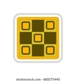 Vector illustration in paper sticker style twister game
