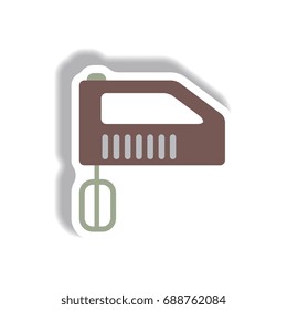 Vector illustration in paper sticker style mixer