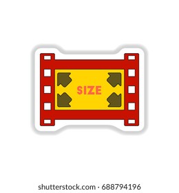Vector illustration in paper sticker style filmstrip size