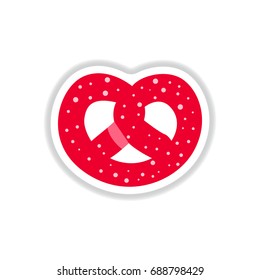 Vector illustration in paper sticker style Bagel