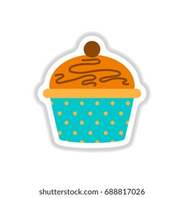 Vector illustration in paper sticker style ?upcake