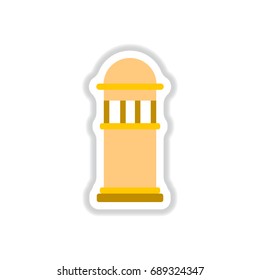 Vector illustration in paper sticker style park recycle bin