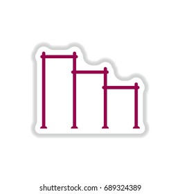 Vector illustration in paper sticker style sports horizontal bars for street workout playground