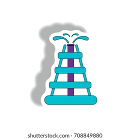 Vector illustration in paper sticker style. infographic design of oil rig