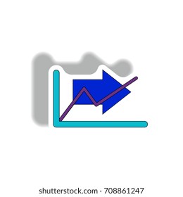 Vector illustration in paper sticker style. infographic design of progress statistics