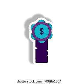 Vector illustration in paper sticker style. infographic design of Certificate