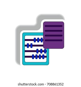Vector illustration in paper sticker style. infographic design of abacus and blank