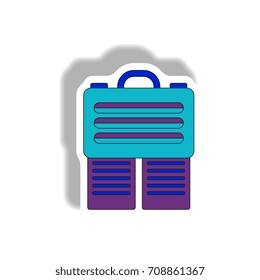 Vector illustration in paper sticker style. infographic design of briefcase and documents