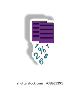 Vector illustration in paper sticker style. infographic design of documents and numbers