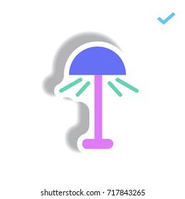 Vector illustration in paper sticker style floor lamp