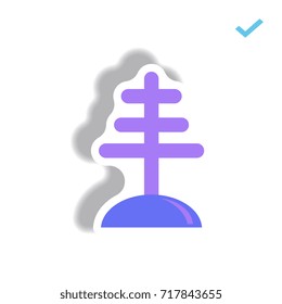 Vector illustration in paper sticker style antenna