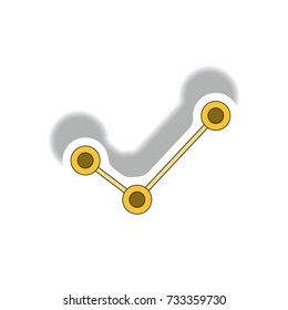Vector illustration in paper sticker style. infographic design of progress statistics