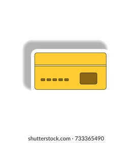 Vector illustration in paper sticker style. infographic design of credit card