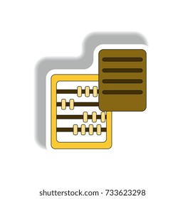 Vector illustration in paper sticker style. infographic design of abacus and blank