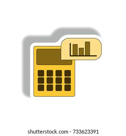 Vector illustration in paper sticker style. infographic design of calculator
