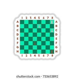 Vector illustration in paper sticker style The various chess position