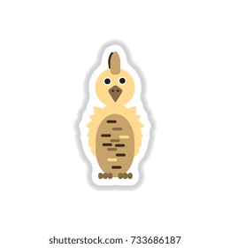 Vector illustration in paper sticker style parrot Cockatoo