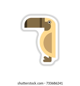 Vector illustration in paper sticker style Kakadu bird