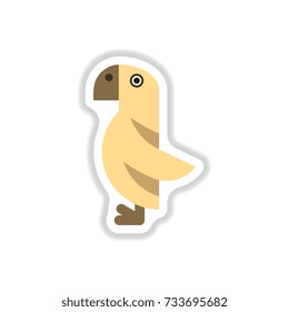 Vector illustration in paper sticker style parrot