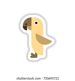 Vector illustration in paper sticker style parrot