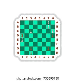 Vector illustration in paper sticker style The various chess position