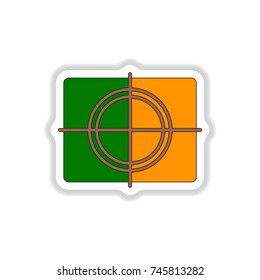 Vector illustration in paper sticker style frame and focusing screen