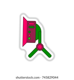 Vector illustration in paper sticker style Light For Video Recording
