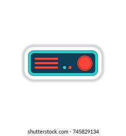Vector illustration in paper sticker style Home cinema