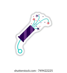 Vector illustration in paper sticker style Christmas slapstick