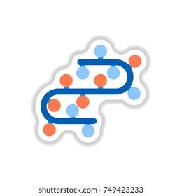 Vector illustration in paper sticker style christmas light garlands
