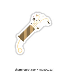 Vector illustration in paper sticker style Christmas slapstick