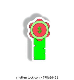 Vector illustration in paper sticker style. infographic design of Certificate