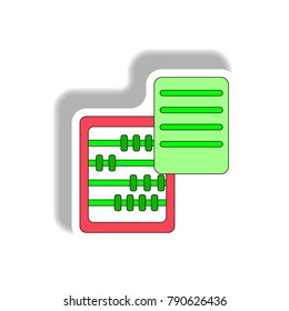 Vector illustration in paper sticker style. infographic design of abacus and blank