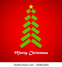 vector illustration of paper strip abstract Christmas Tree