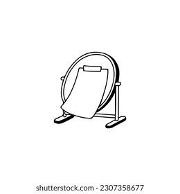 vector illustration of paper stuck on mirror