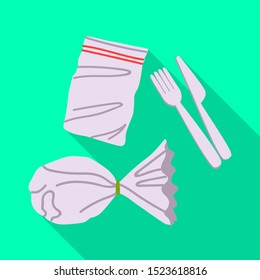 Vector illustration of paper and trash sign. Graphic of paper and plastic vector icon for stock.