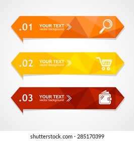 Vector illustration paper triangle option banner can be used for web design, brochures