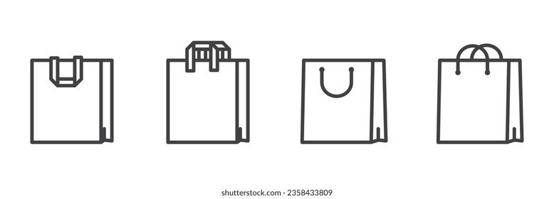 Vector illustration of paperbag icon. paperbag, shopping bag, fashion bag vector design, Eco paper packing, shopping bag, fashion bag, fast food paperbag, food packaging, Vector elements. 