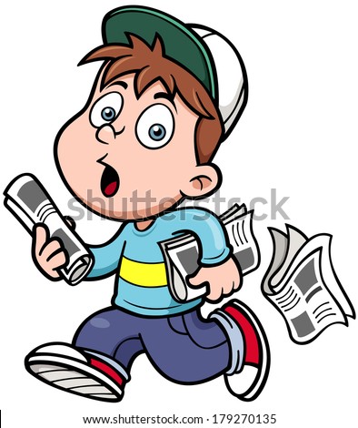 Vector illustration of Paperboy