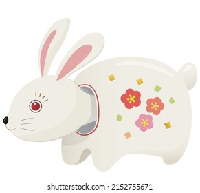 Vector illustration of papier-mache rabbit