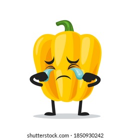 vector illustration of paprika mascot or character crying