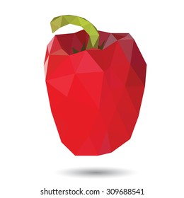 Vector illustration of a paprika rendered in a geometric style

