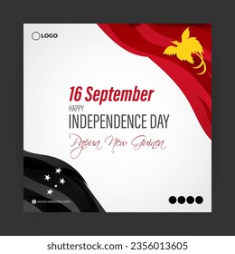 Vector illustration of Papua New Guinea Independence Day social media story feed template