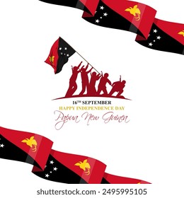 Vector illustration of Papua New Guinea Independence Day social media feed template