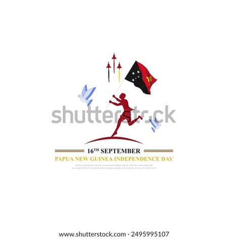 Vector illustration of Papua New Guinea Independence Day social media feed template