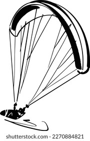 vector illustration of the para glider silhouette on the sky