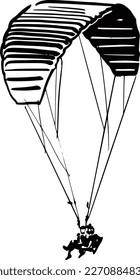 vector illustration of the para glider silhouette on the sky