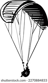 vector illustration of the para glider silhouette on the sky